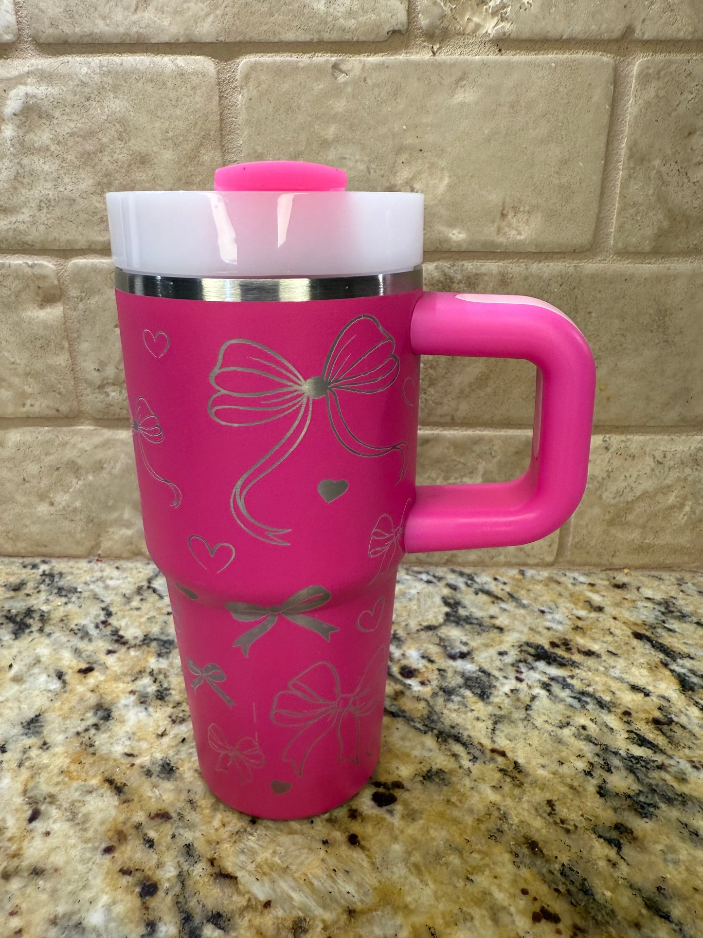 16oz Pink bow cup