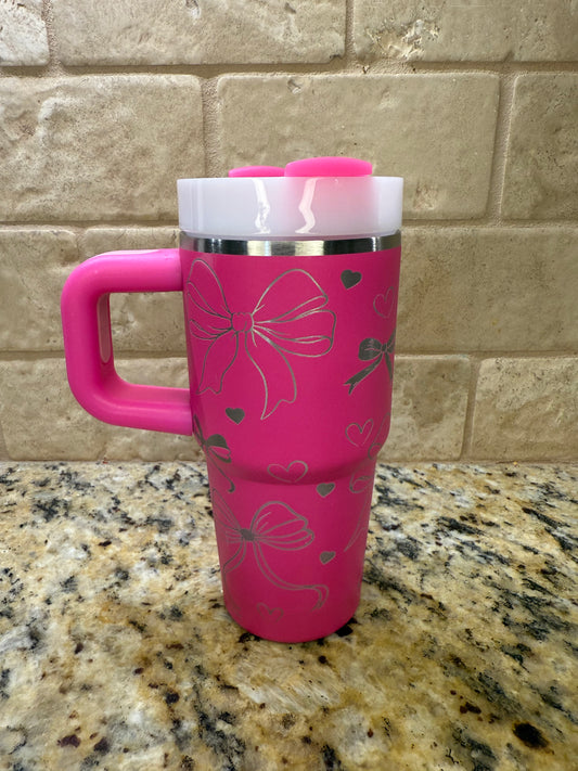 16oz Pink bow cup